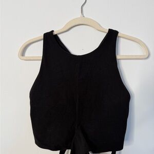 Athleta Black Sleeveless Crop Top